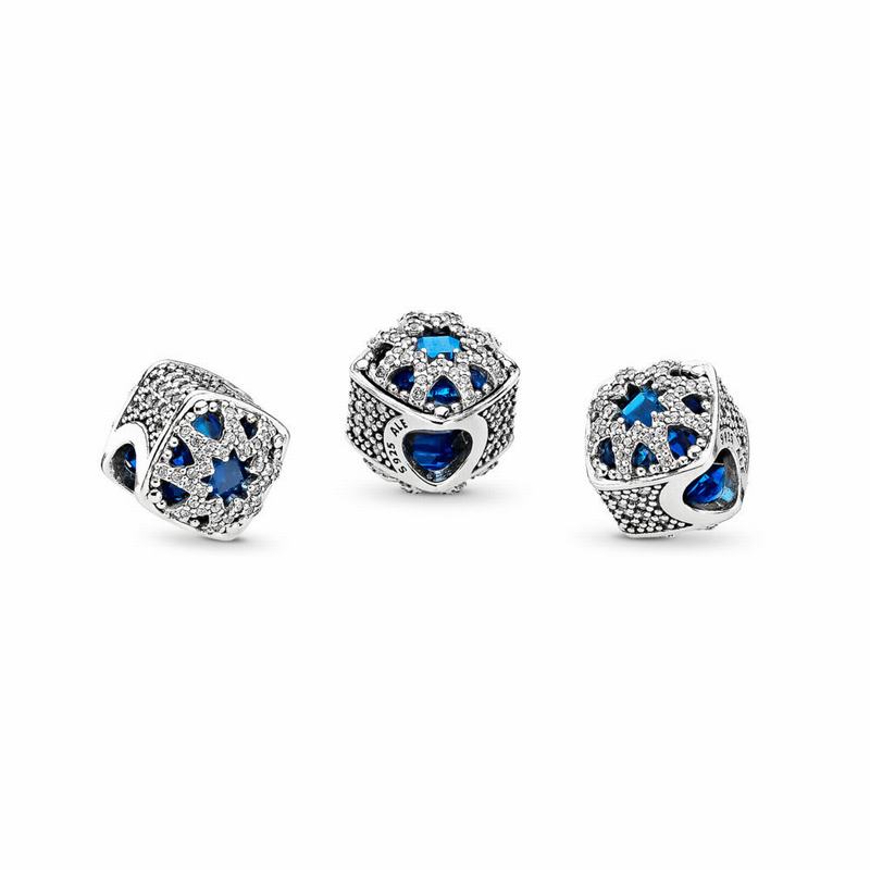 Pandora Glacial Beauty Charm - Sterling Silver/Blue/Mixed Stones/Cubic Zirconia - Canada | MG3989HR